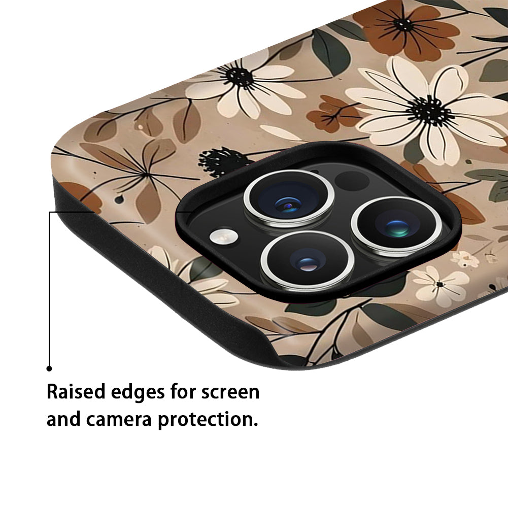 Ehreus Fall Floral Magnetic iPhone Case – Brown Botanical Print