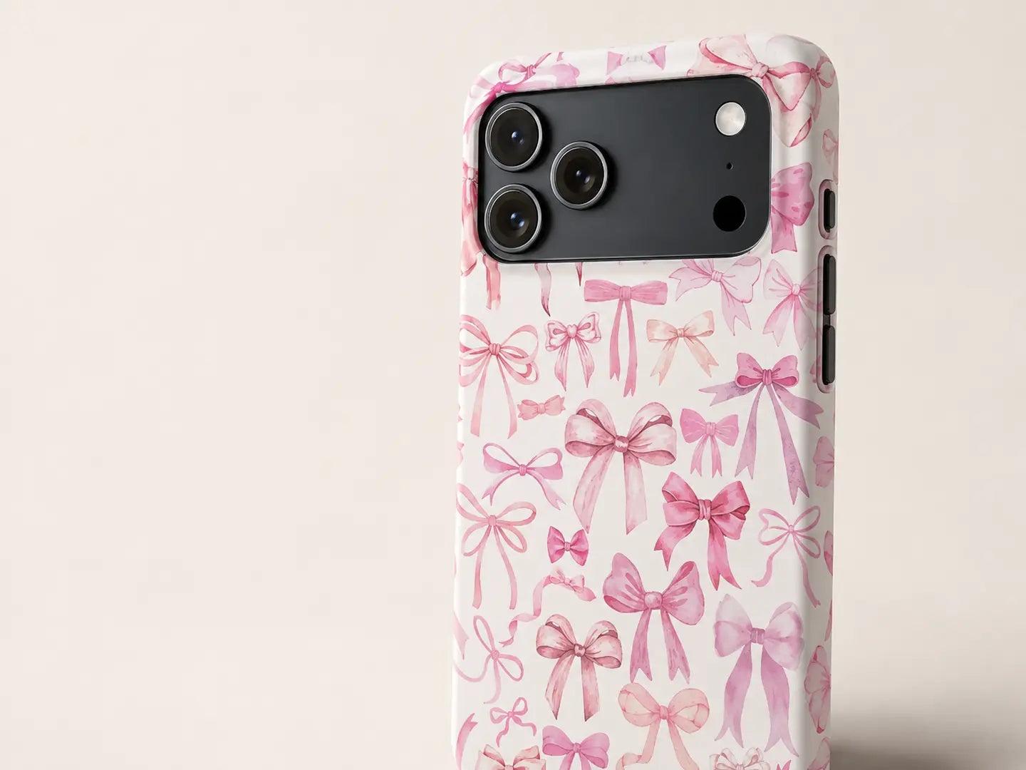 Ehreus watercolor bow full-wrap case with iPhone 17 Pro Max wide camera plateau