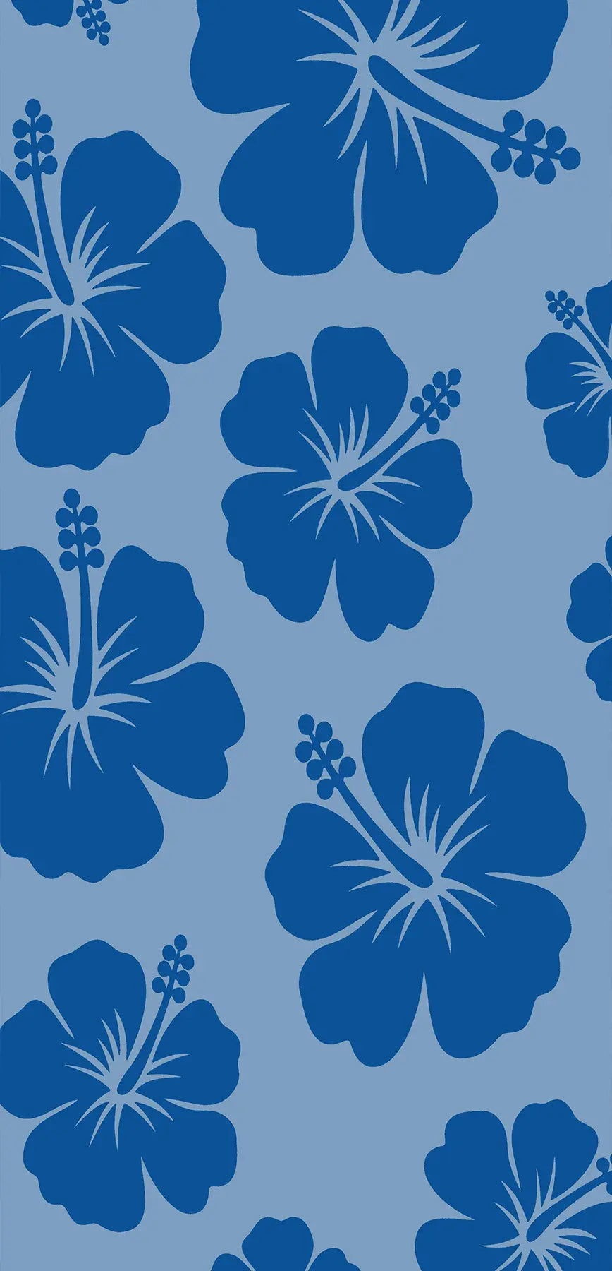 Blue hibiscus floral pattern swatch