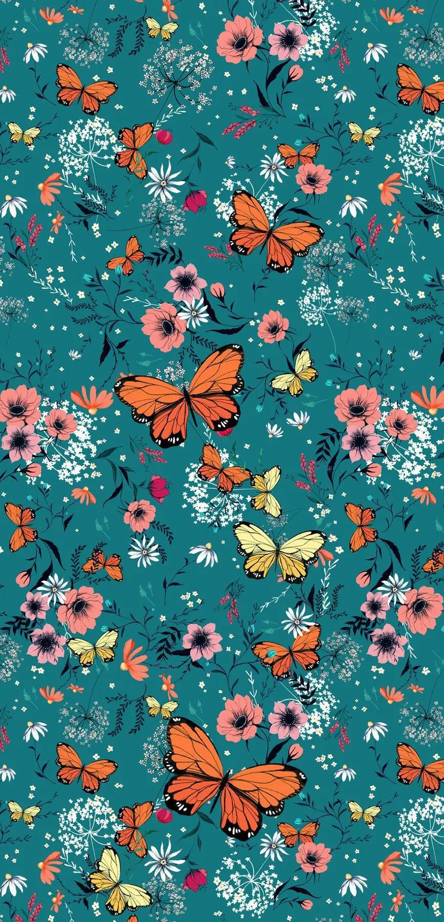 Butterfly garden pattern swatch