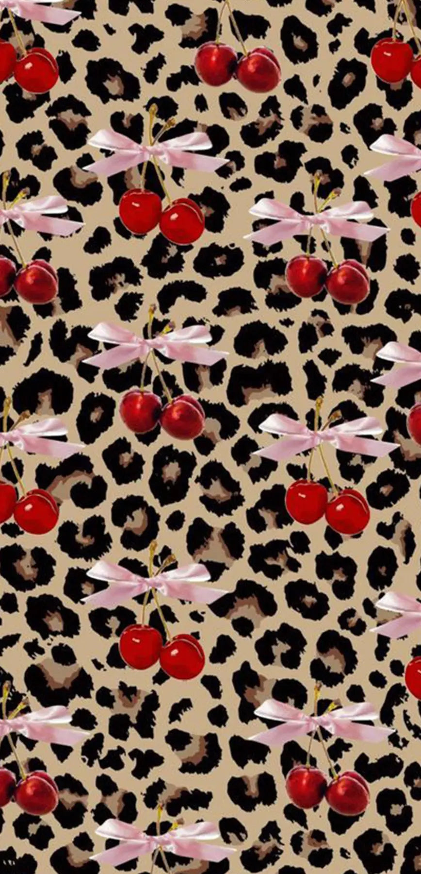 Cherry bow leopard pattern swatch
