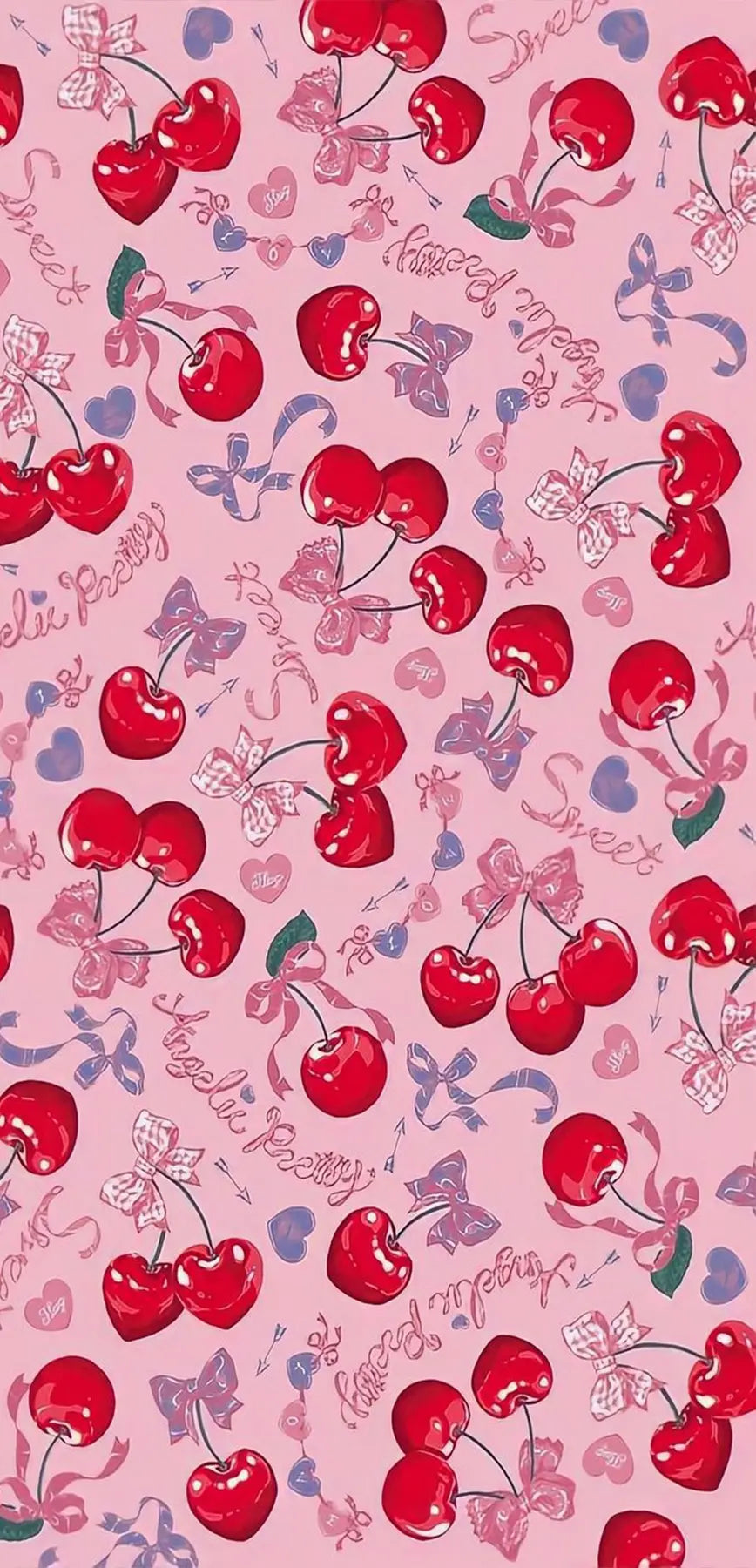 Pink cherry playful pattern swatch